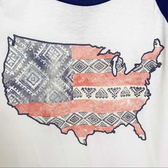 Red Camel l USA Map Raglan Tee Shirt - Picture 5 of 10